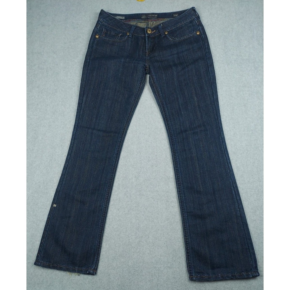 MEK Denim Voyage Collection Reno Womens Blue Jeans 29X34 (act 32X32)‎ gold hints